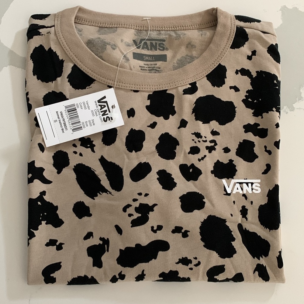 Vans Womens Animal Instinct Mini T-Shirt Cobblestone size S NWT - Picture 6 of 12